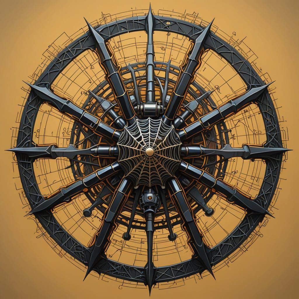 Spider Entwined in Geometric Web of Equations and Fractals