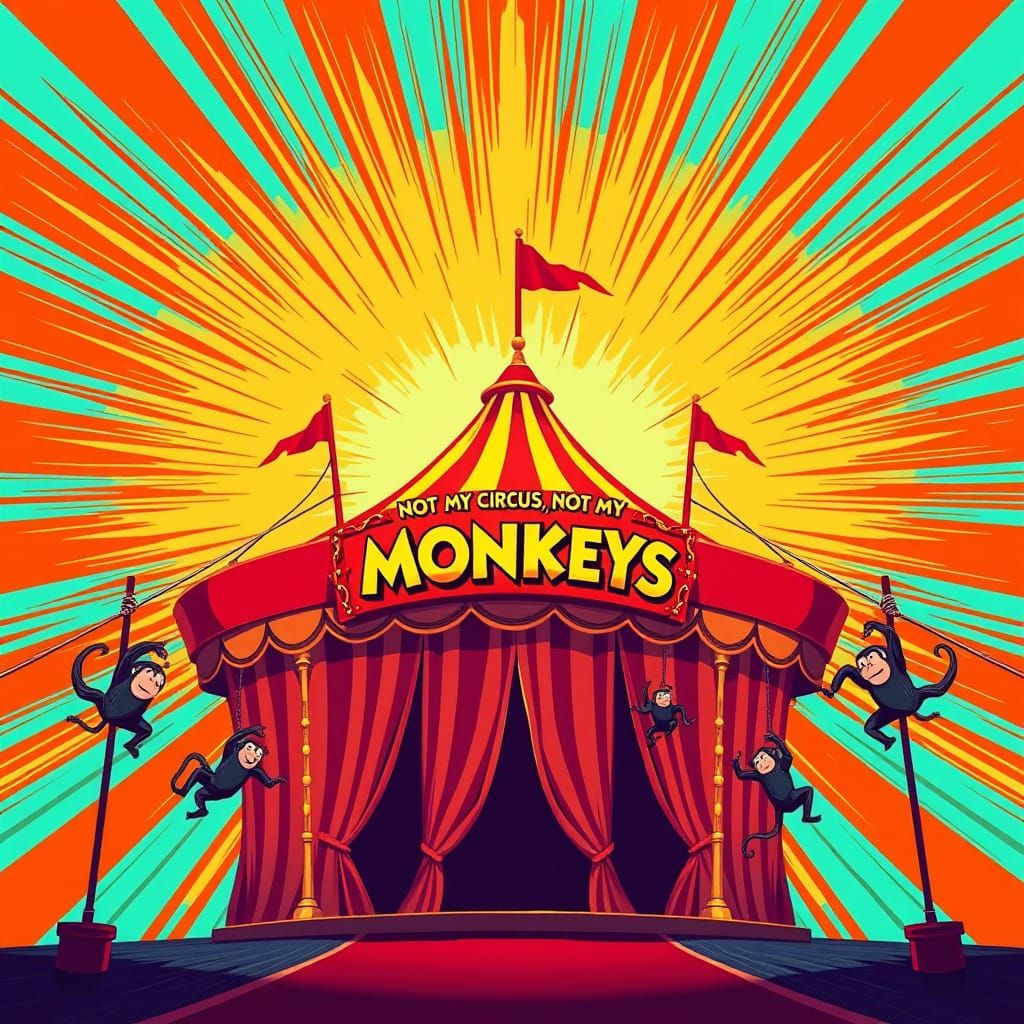 Whimsical Circus Scene in Vibrant Manga Style