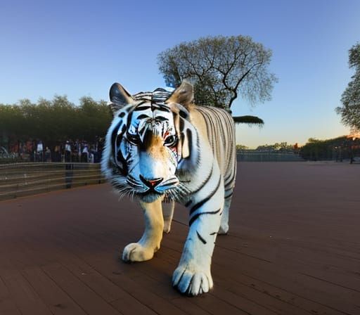 Photorealistic White Tiger Woman Portrait