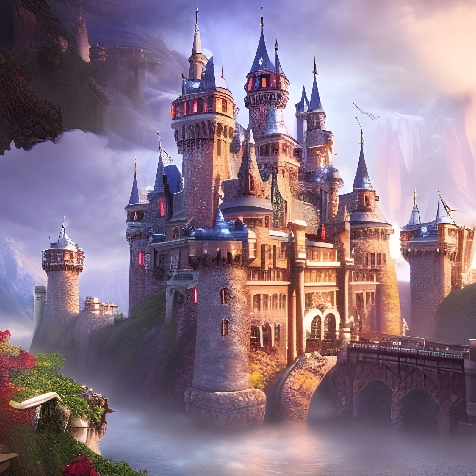 Fantasy Royal Castle in Digital Matte Painting