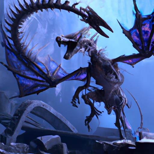 Detailed Skeleton Dragon Fantasy Concept Art