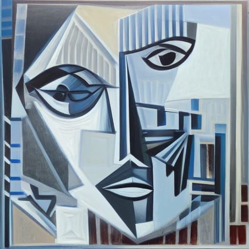 Artistic black and white graphic with stylized portrait of a man, emotional states, one closed eye and one crying, verti...