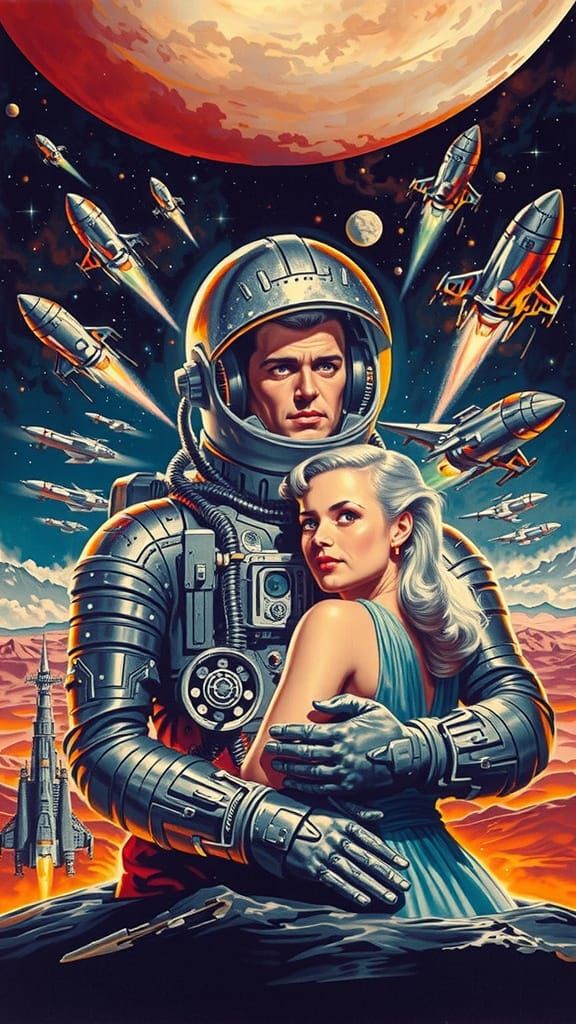Retro Sci-Fi Pulp Magazine Cover Art
