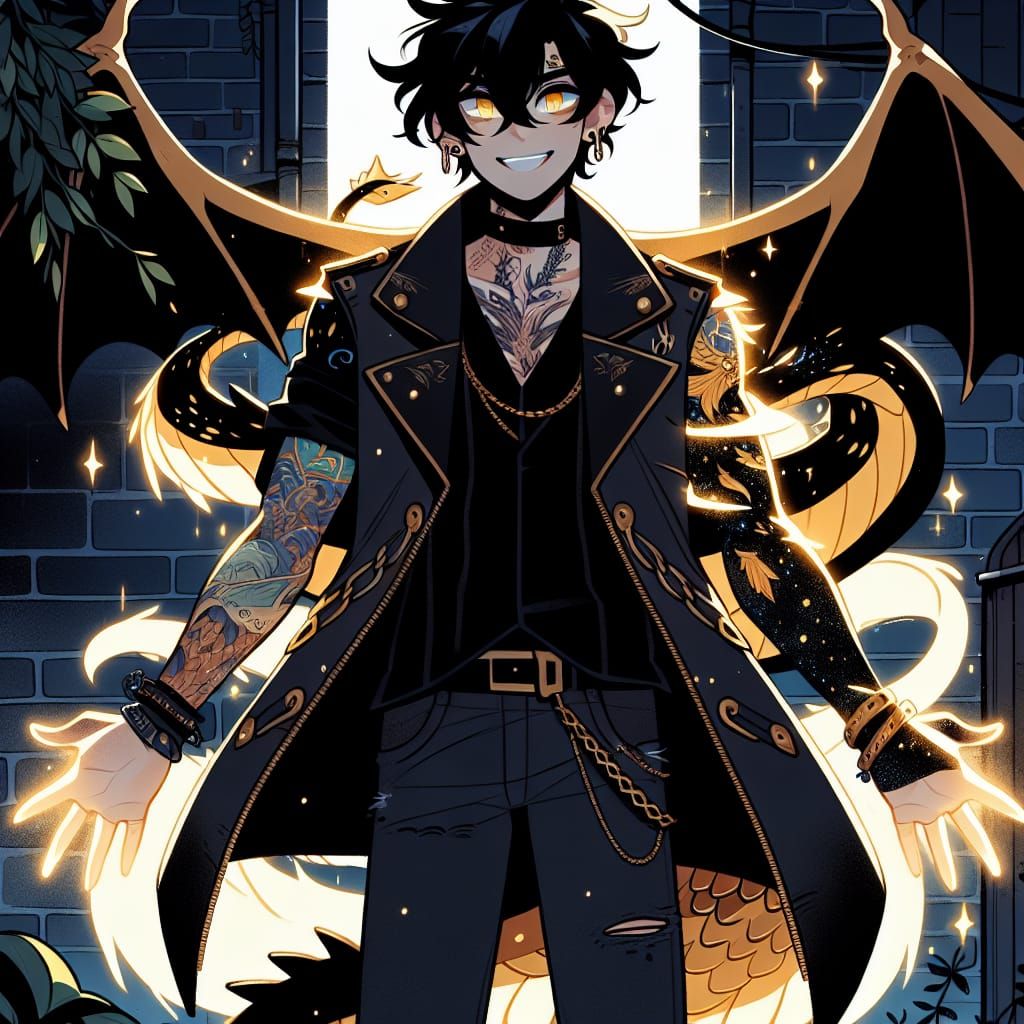 Magical Teen Dragon Master in Digital Art Style