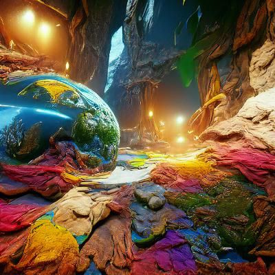 Worlds Collide: Colorful Digital Art in High Detail