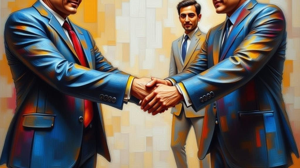 Brushstroke Meeting Scene with Blurred Edges