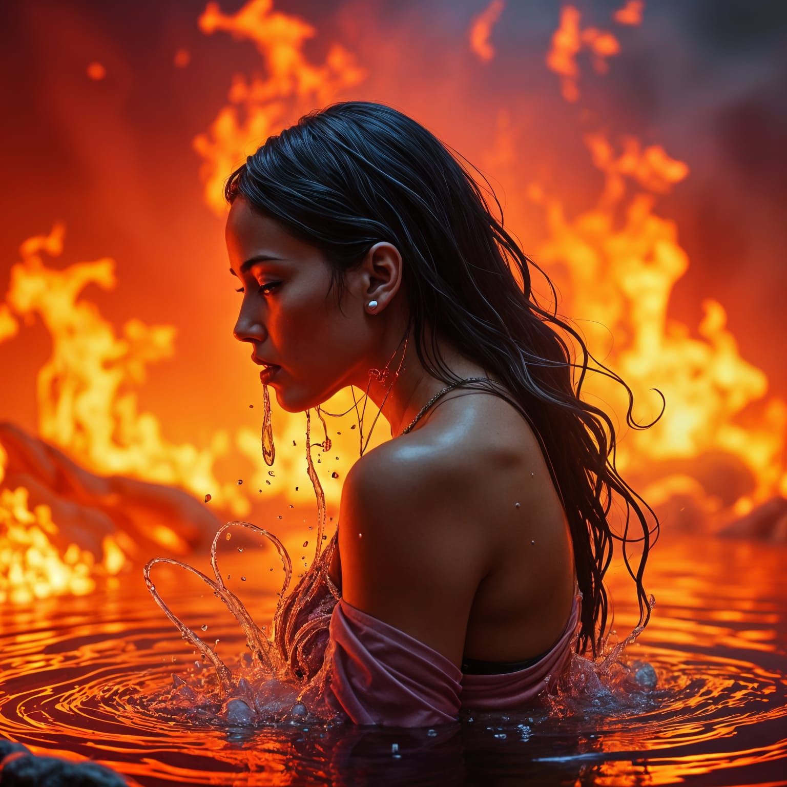 Hyperrealistic Inferno: Cinematic Fantasy Concept Art