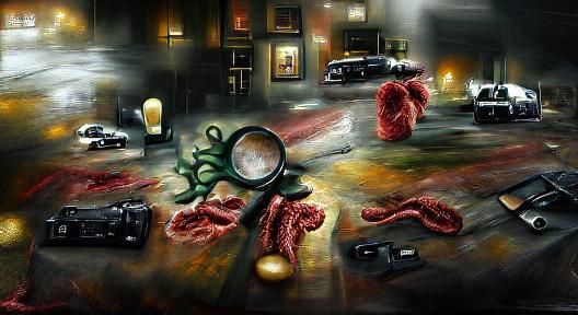 Lovecraftian Crime Scene: Gritty Noir Concept Art