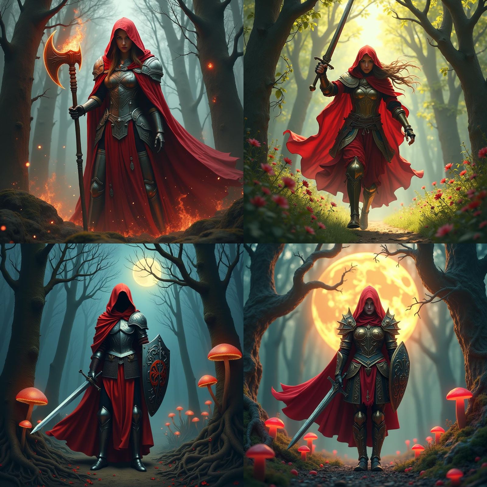 Red Riding Hood as Warrior: Detailed Matte Painting