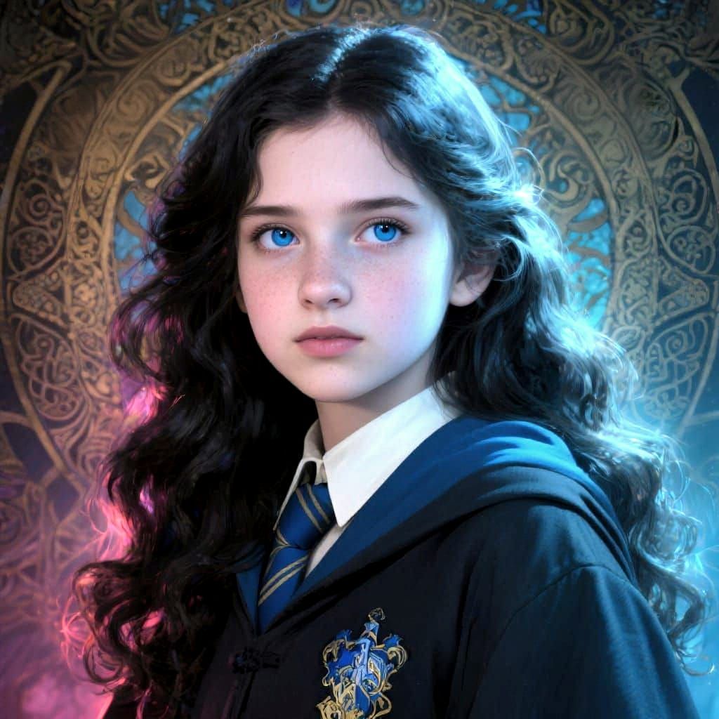 Portrait of a Ravenclaw Girl in Art Nouveau Style
