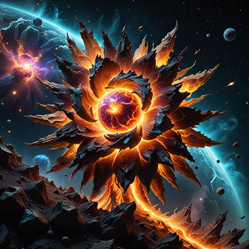 Cosmic Oddity Explosion in Hyperrealistic Style