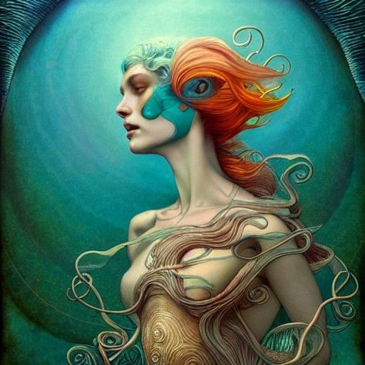 Ethereal Aquarius King in Lovecraftian Surrealism