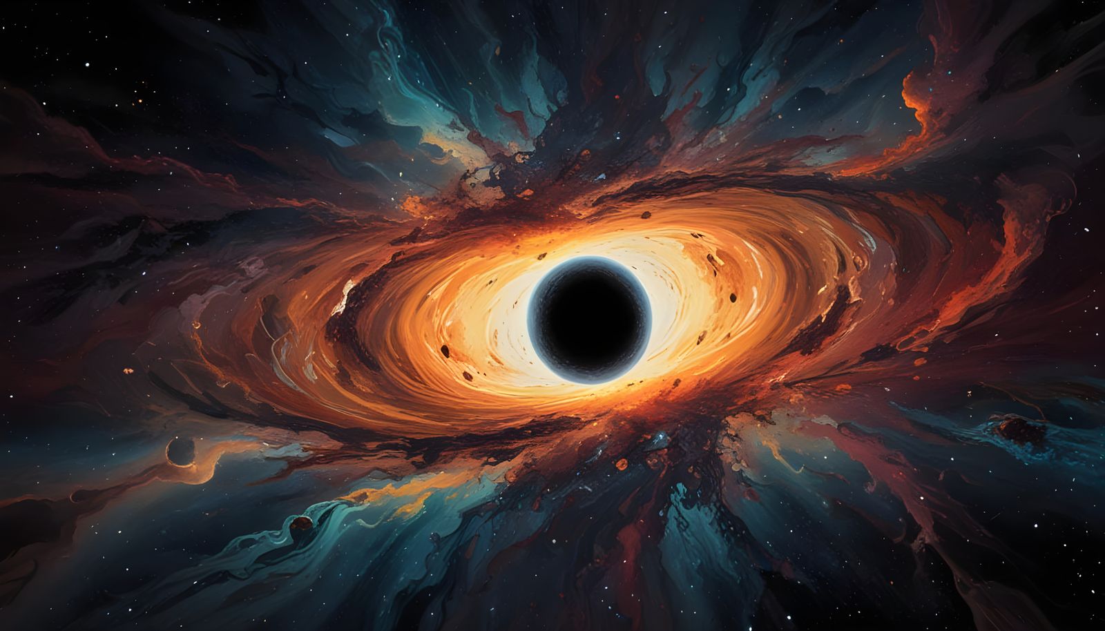 Cosmic Black Hole in Neo-Expressionist Oil Painting Style