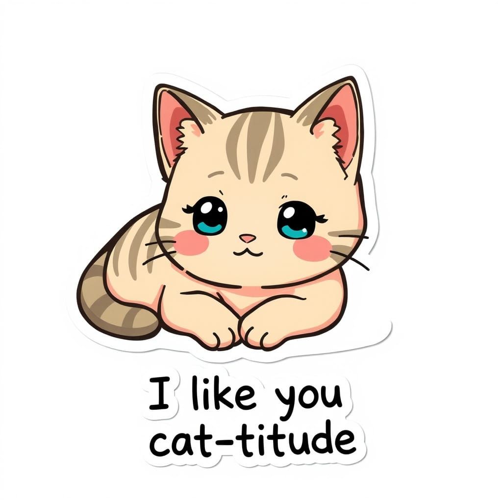 Chibi Anime Cat Displays Adorable Cat-titude