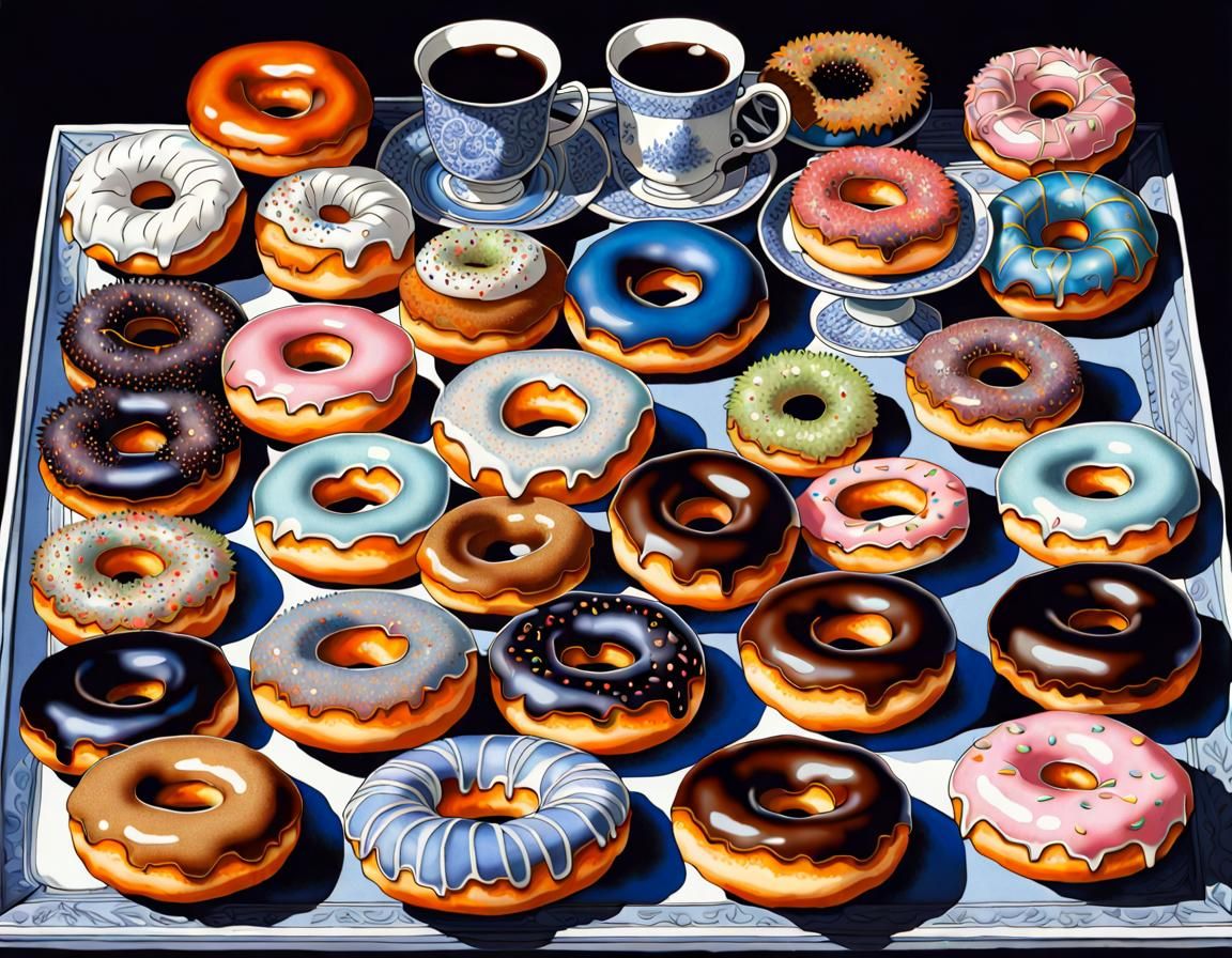 Maximalist Donut Tray in Fantasy Art Style