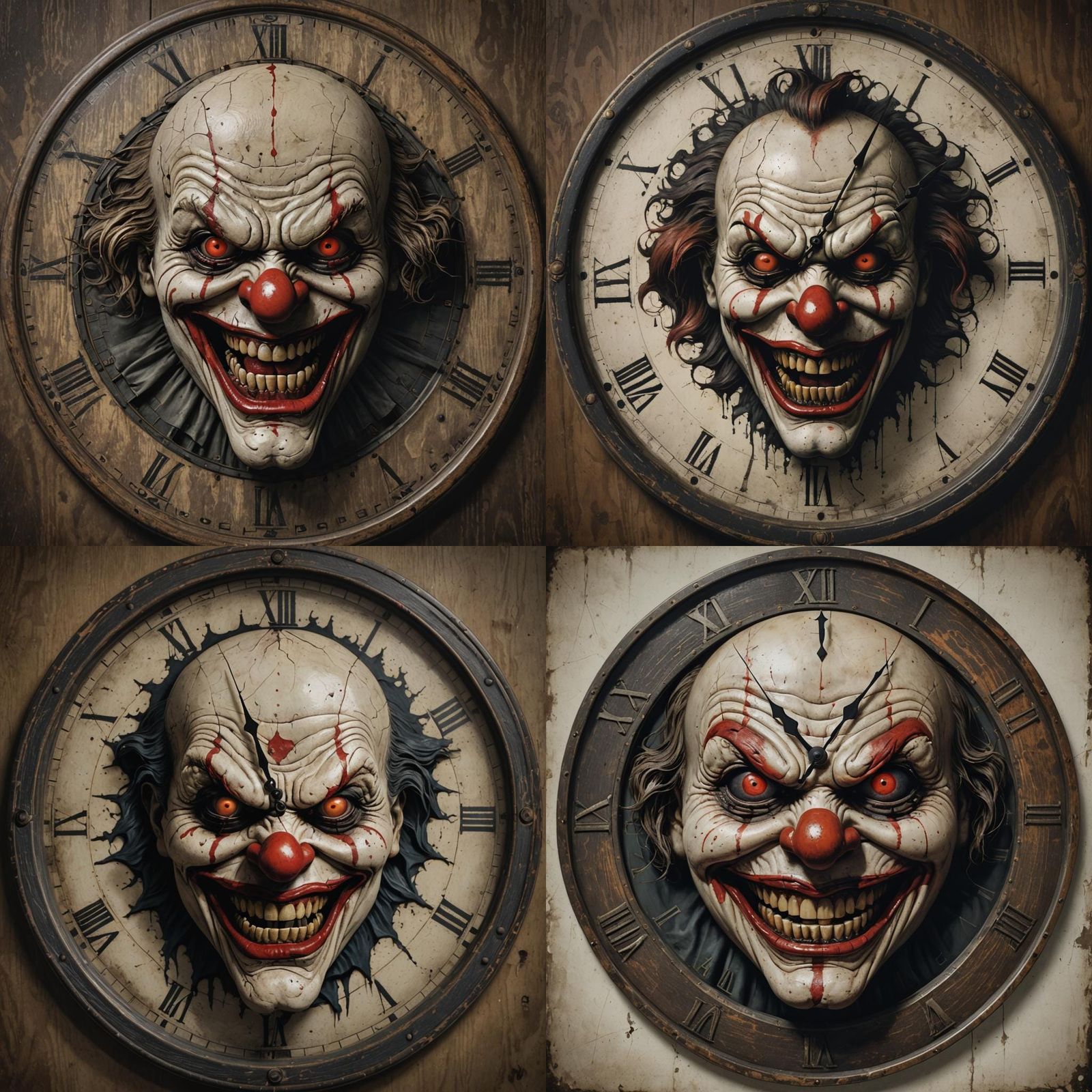 Evil Clown Face Clock: A Whimsical Design