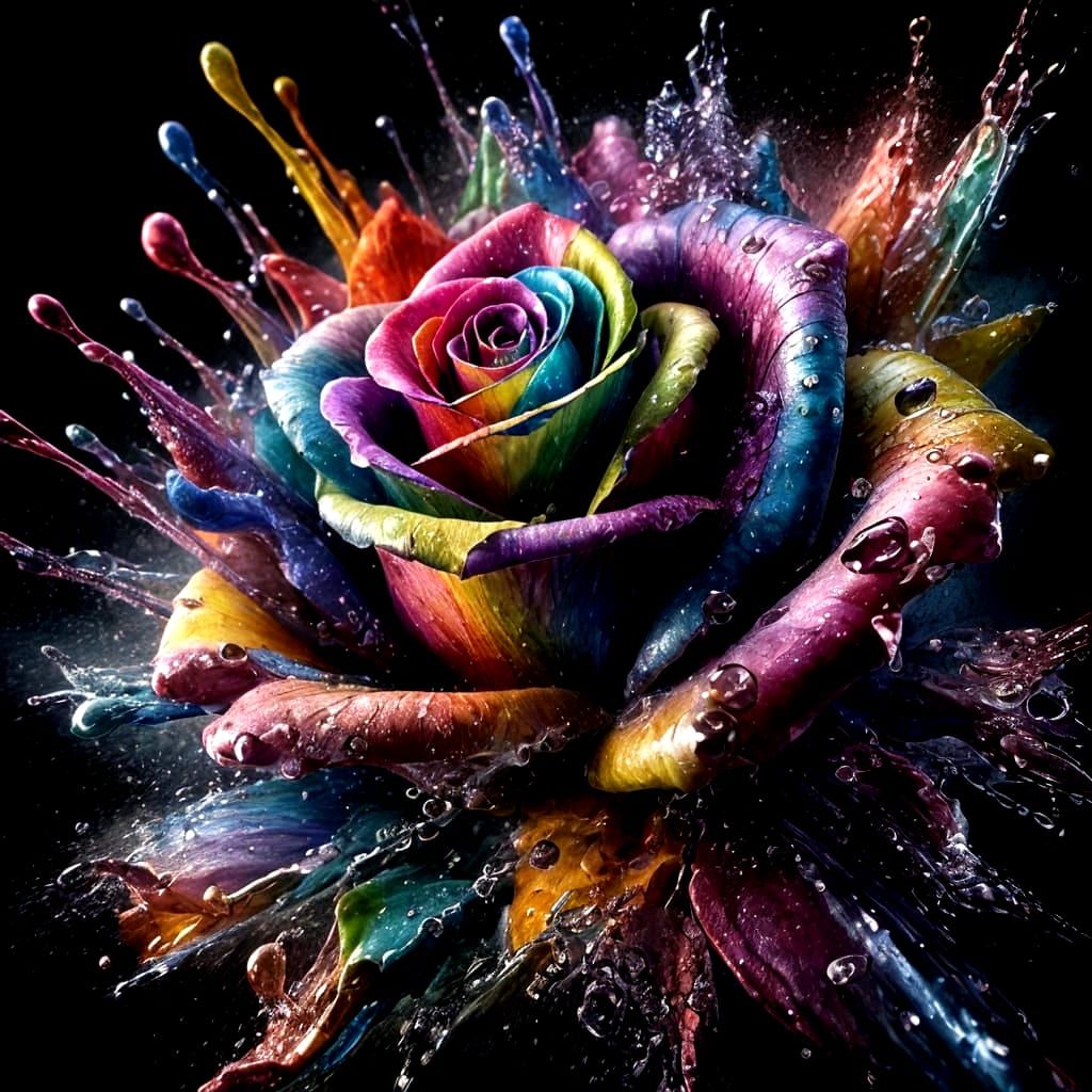 Rainbow Water Rose: Splash Art Concept