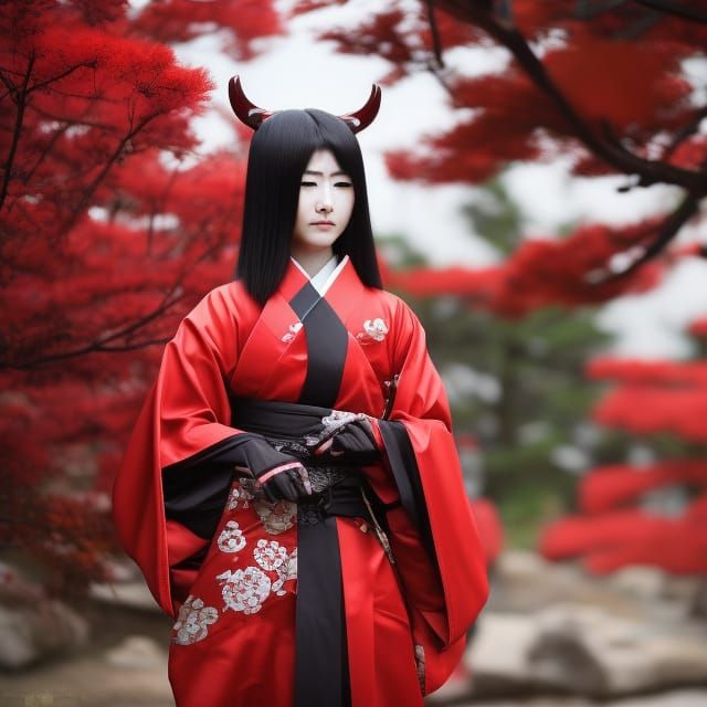 Tanuki Woman in Ninja Armor: Japanese Yokai Art