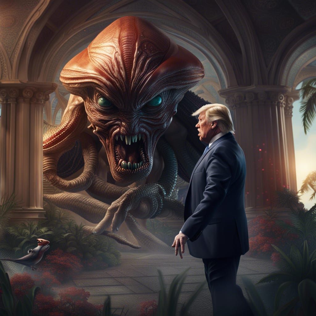 Donald Trump Battles Alien at Mar-a-Lago