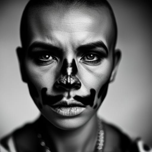 Punk Skull and Crossbones Portrait