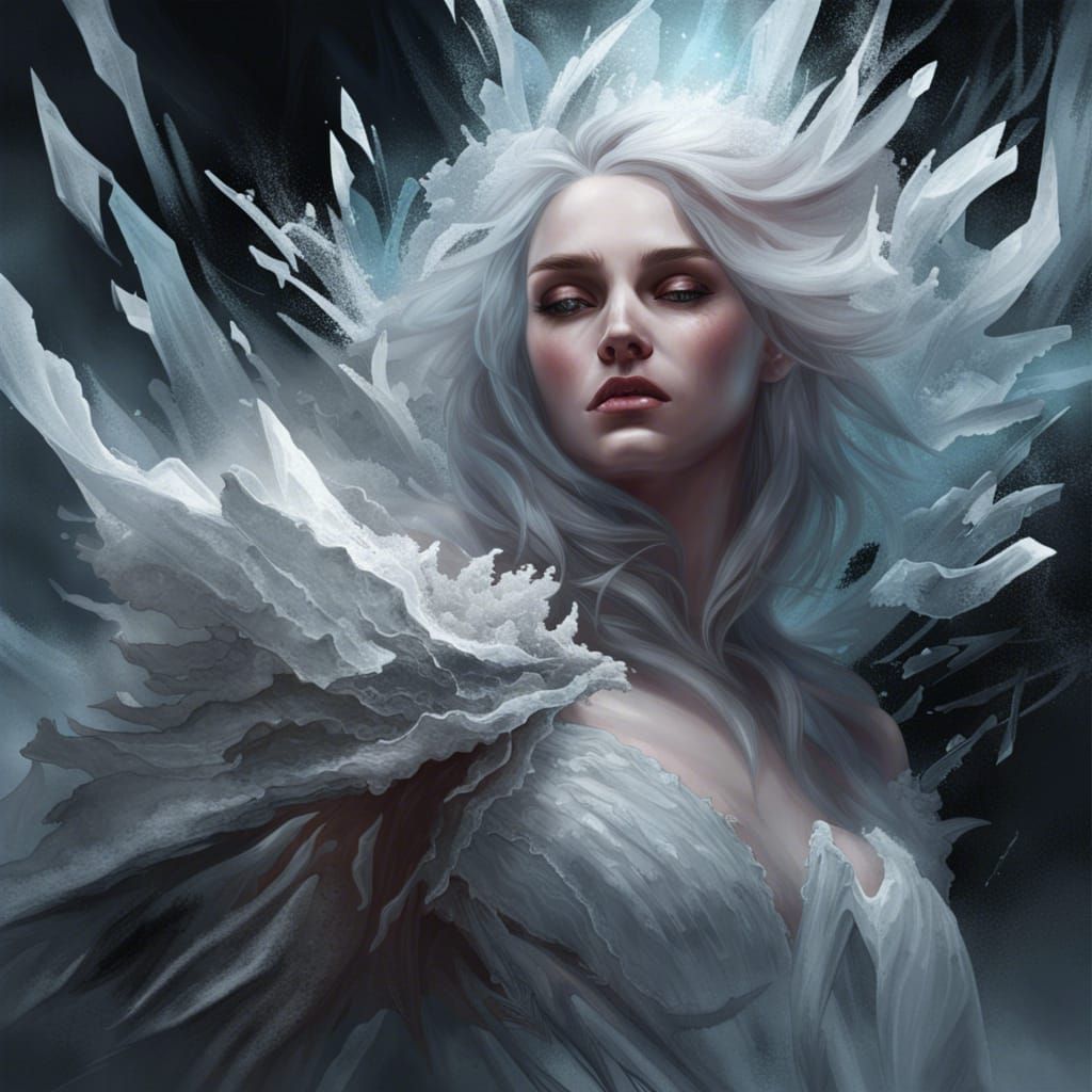 Icy Nightmare Dreamscape in Digital Oil Painting