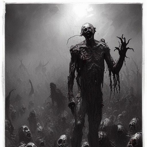 Horror Zombie in the Style of Gustave Doré