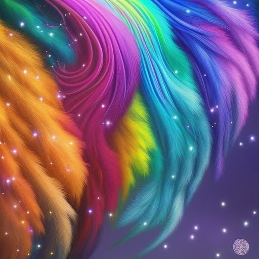 Rainbow Unicorns in Enchanted Forest: Digital Painting