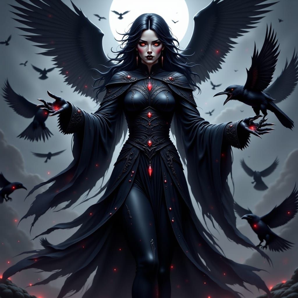 Raven-Haired Mage Summons Dark Magic, Anime Style