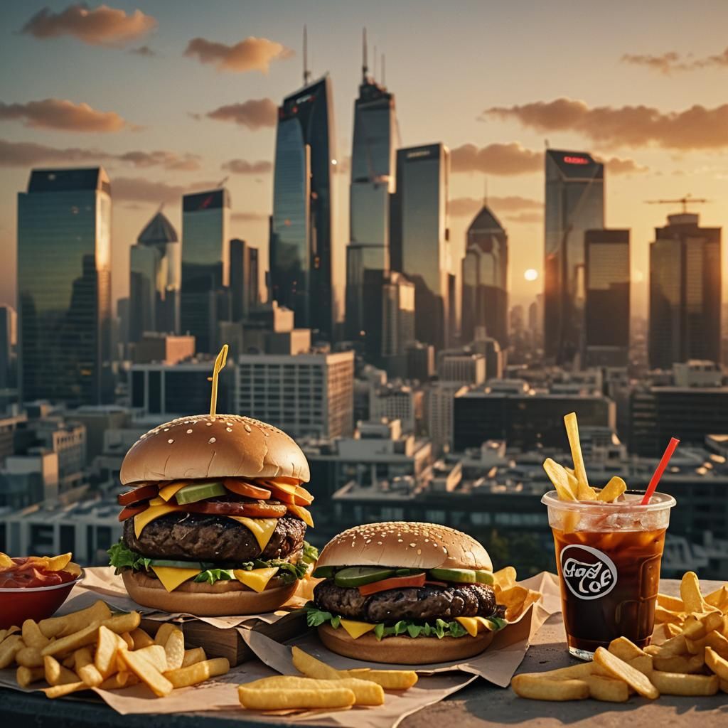 Hamburger, Chips, and Ronaldo in Cinematic Film Still