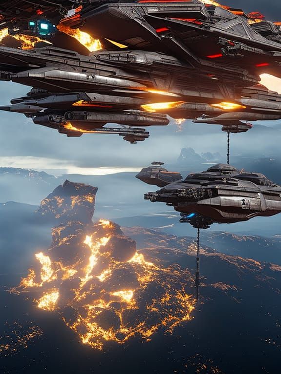 Cyborgs Defeat Alien Ships in Sci-Fi Battle