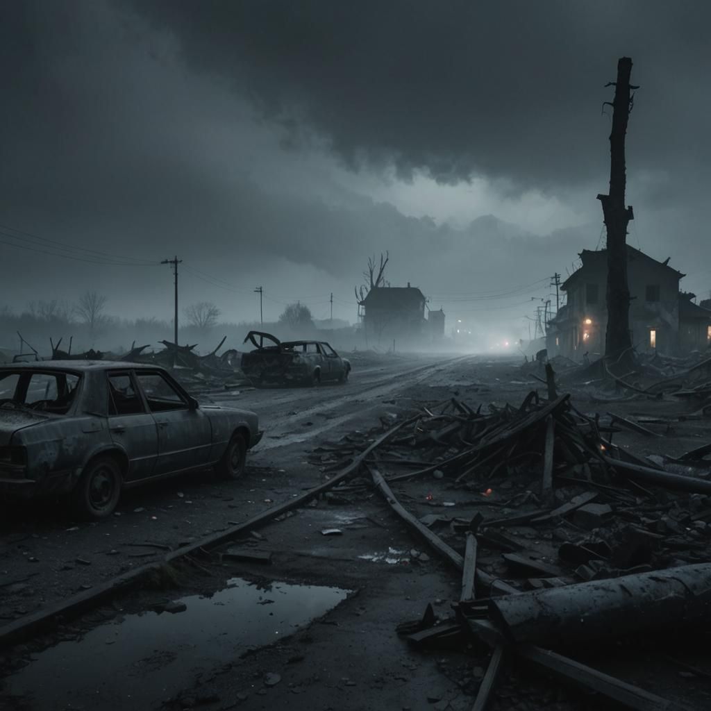 Sad Abandoned Battleground with Creepy Atmosphere