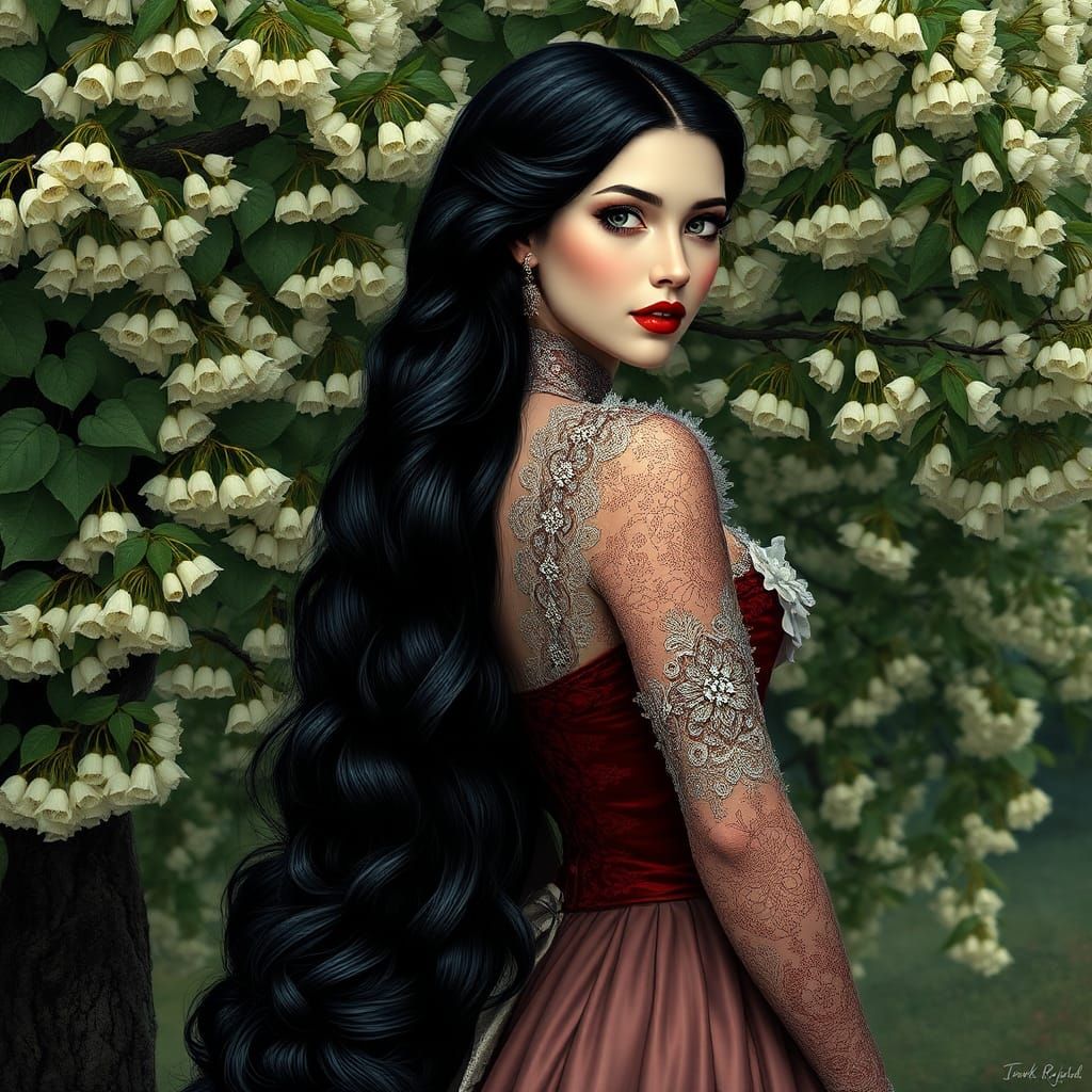 Victorian Woman by Linden Tree in Pop Surrealism Style