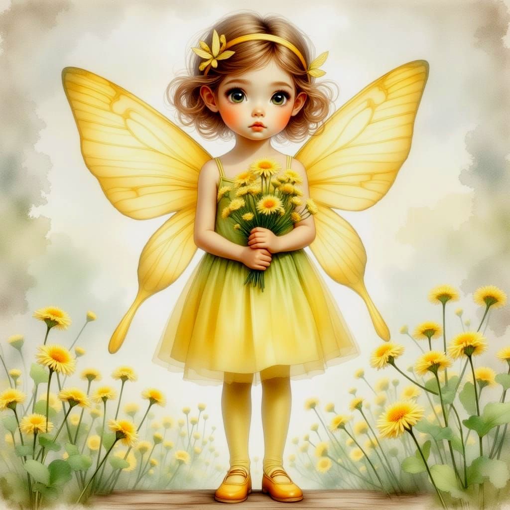 Vintage Fairy with Primrose Flowers in a Whimsical Woodland ...