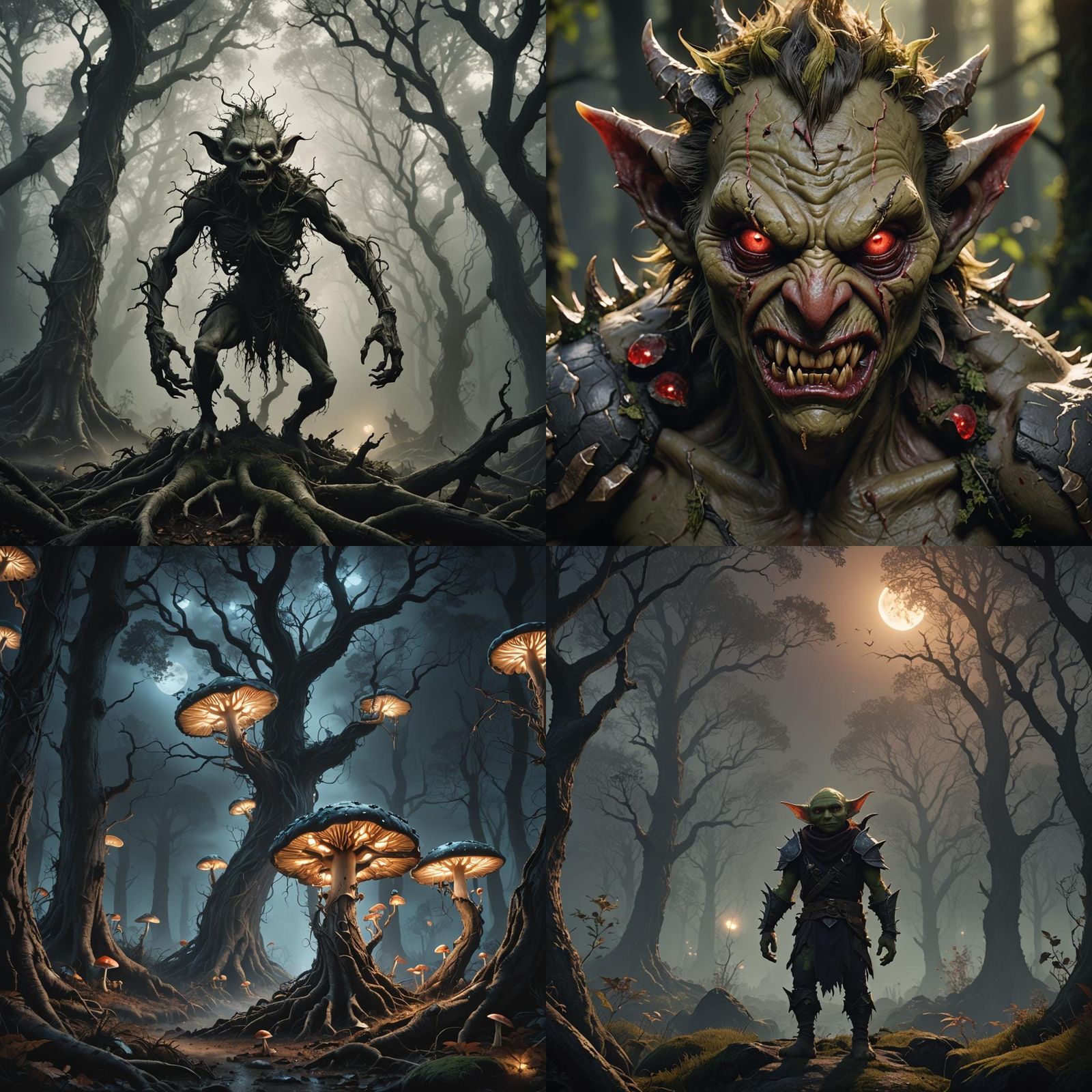 Goblin in Dark Wood: 3D Rendered Artstation Image