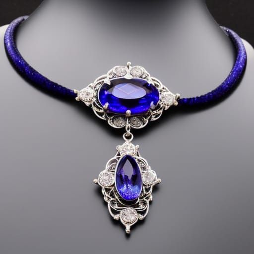 Ethereal Tanzanite crystal gothic necklace with Tanzanite crystal pendant& ethereal vibes& gothic vibes& dark fantasy vi...