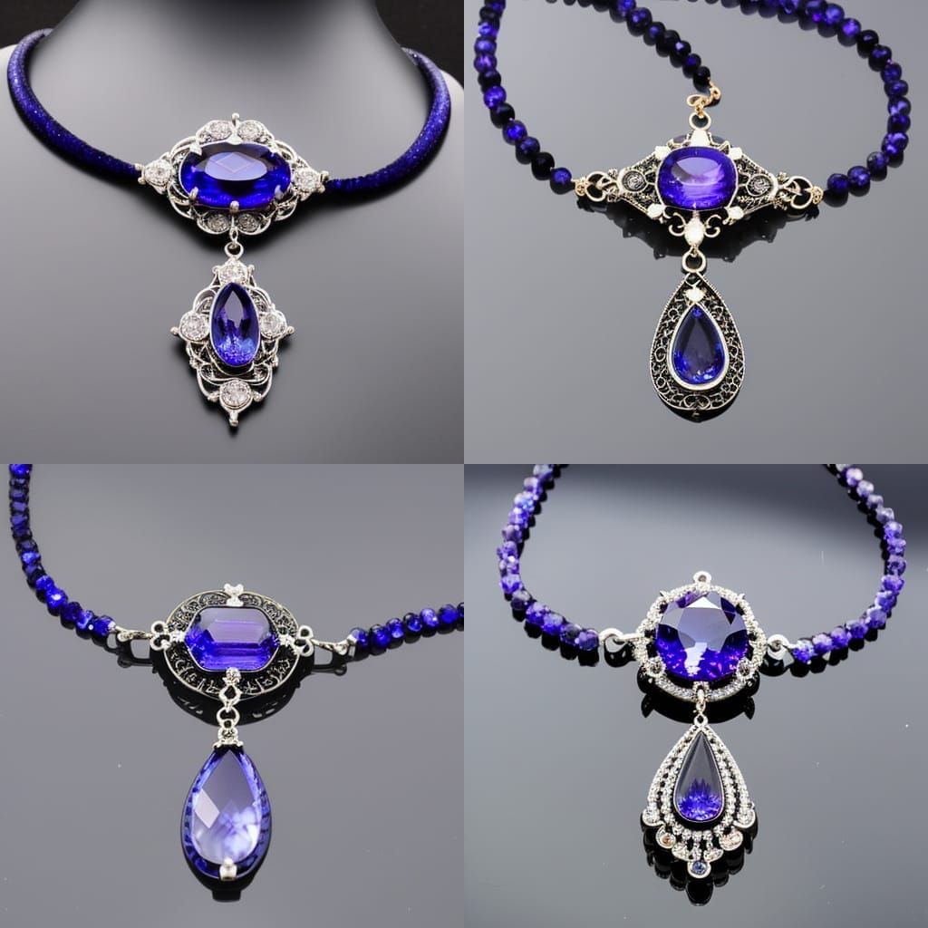 Ethereal Tanzanite crystal gothic necklace with Tanzanite crystal pendant& ethereal vibes& gothic vibes& dark fantasy vi...