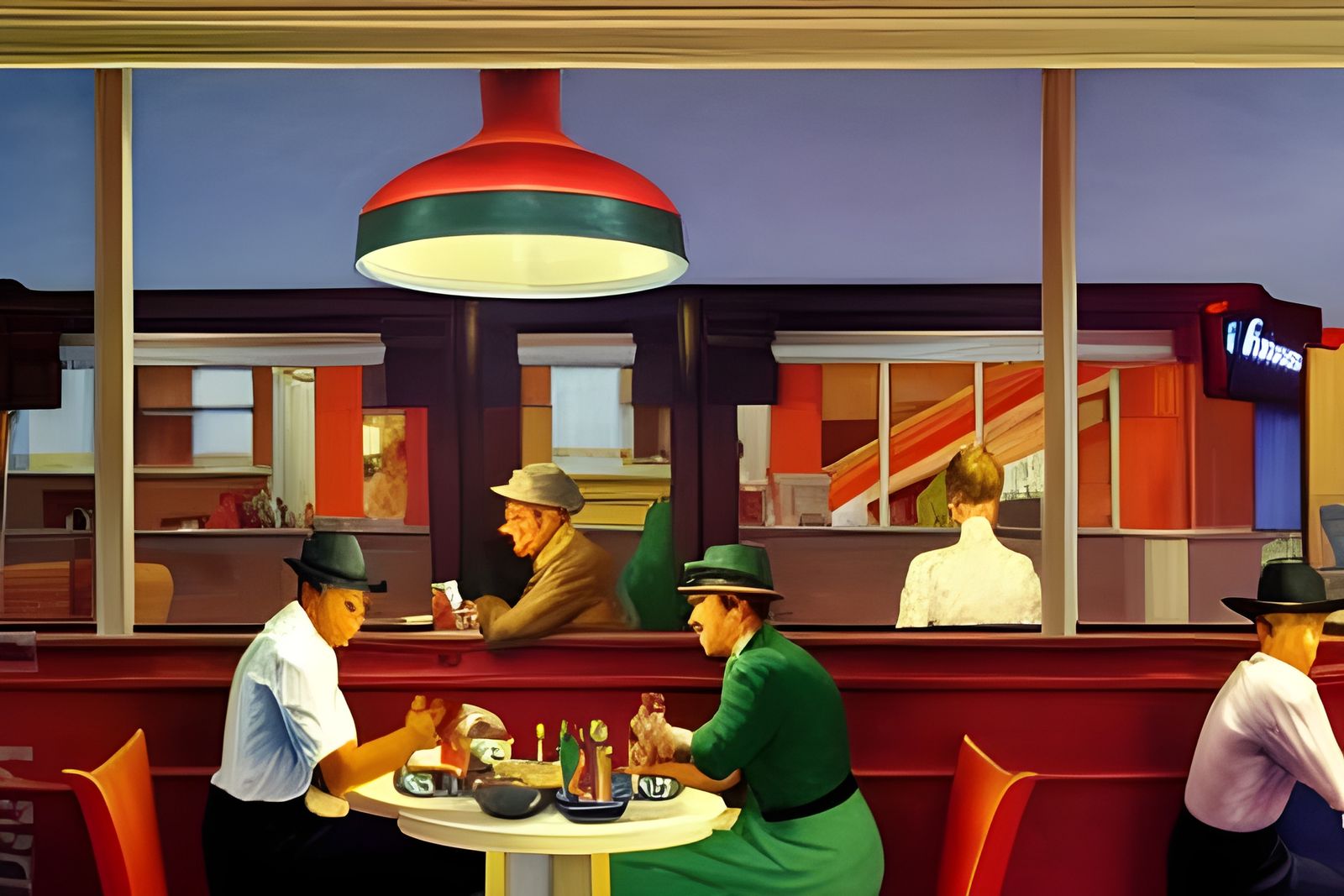 1940s Diner Interior in American Realism Style