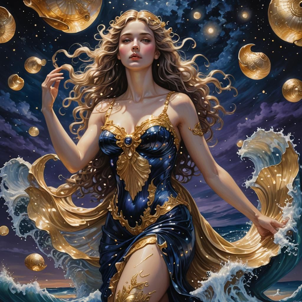 Aphrodite Rising: A Hyper-Realistic Fantasy Art Piece