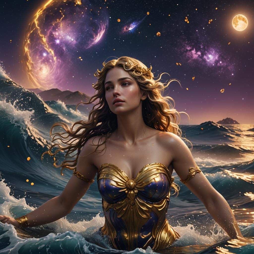 Aphrodite Rising: Hyper-Realistic Goddess of the Sea