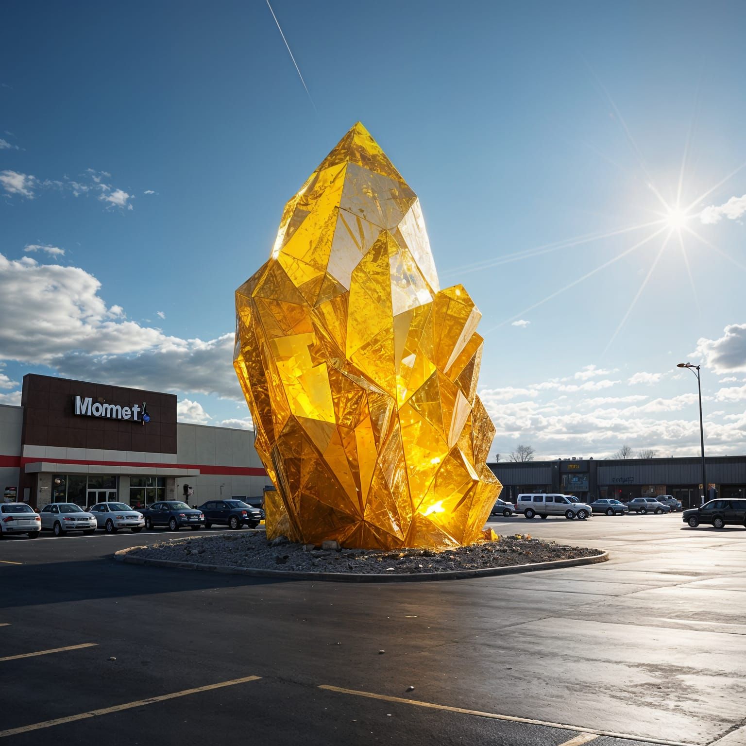 Surreal Golden Citrine Crystal Emerges from Walmart Parking ...