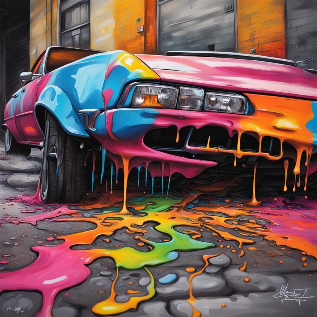 Colorful Graffiti Art of a Shaver