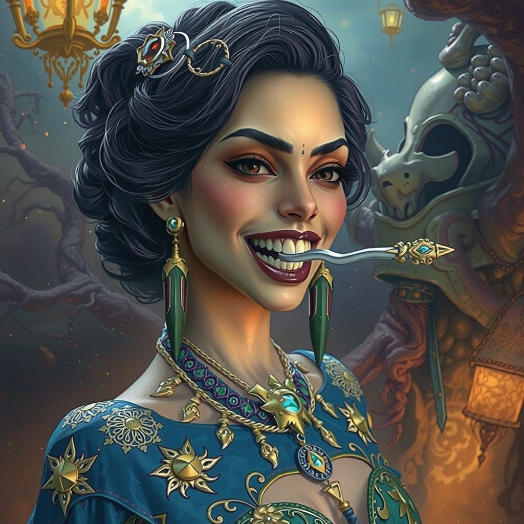 Mystical Warrior Embracing Her Craft