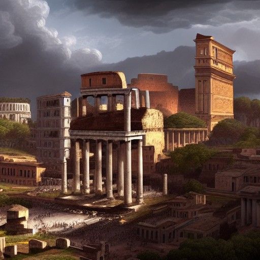 Ancient Rome Warfare in Detailed Matte Painting