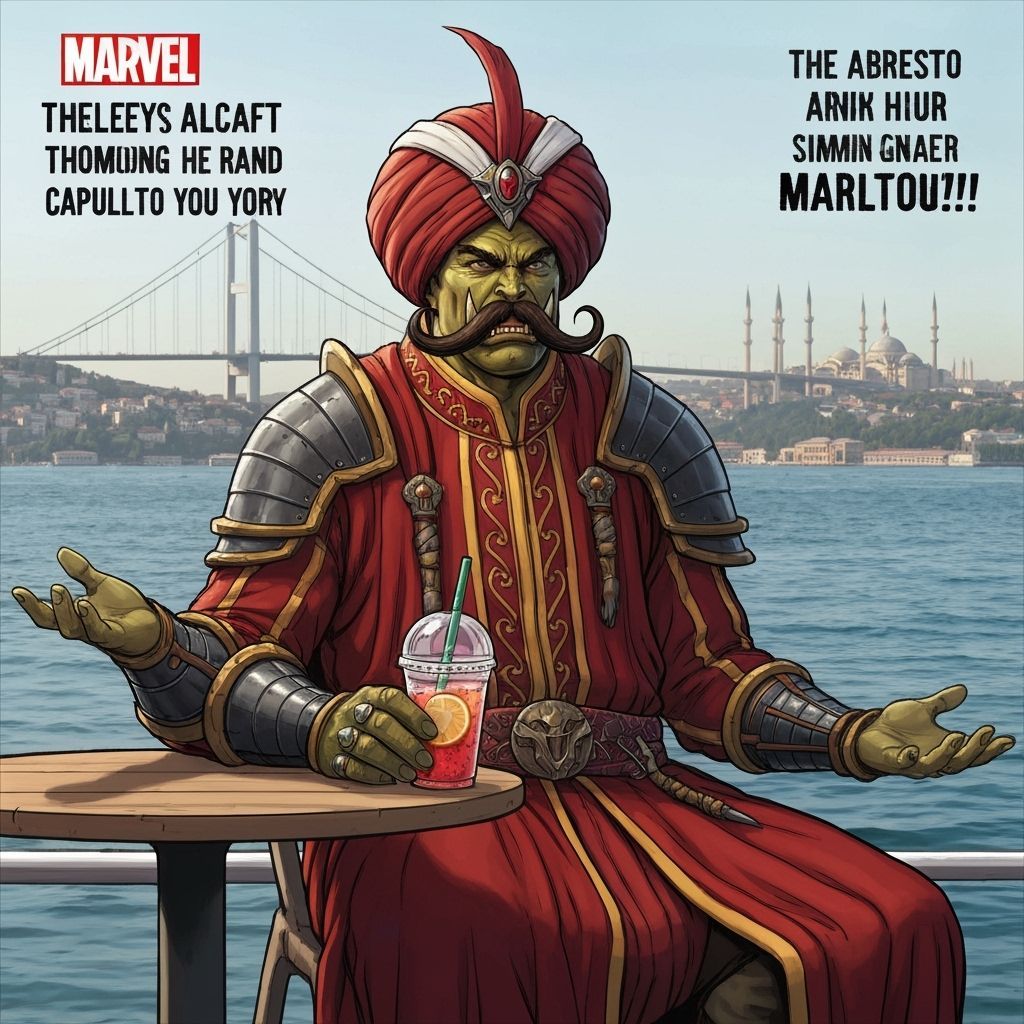 Orc Hunter at Starbucks: Ottoman-Marvel-WoW Fusion