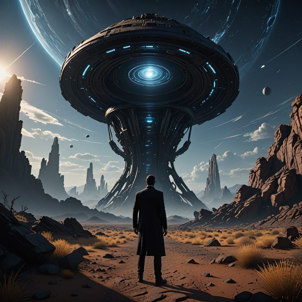 Men in Black Agent on Alien Planet in Cosmic Storm