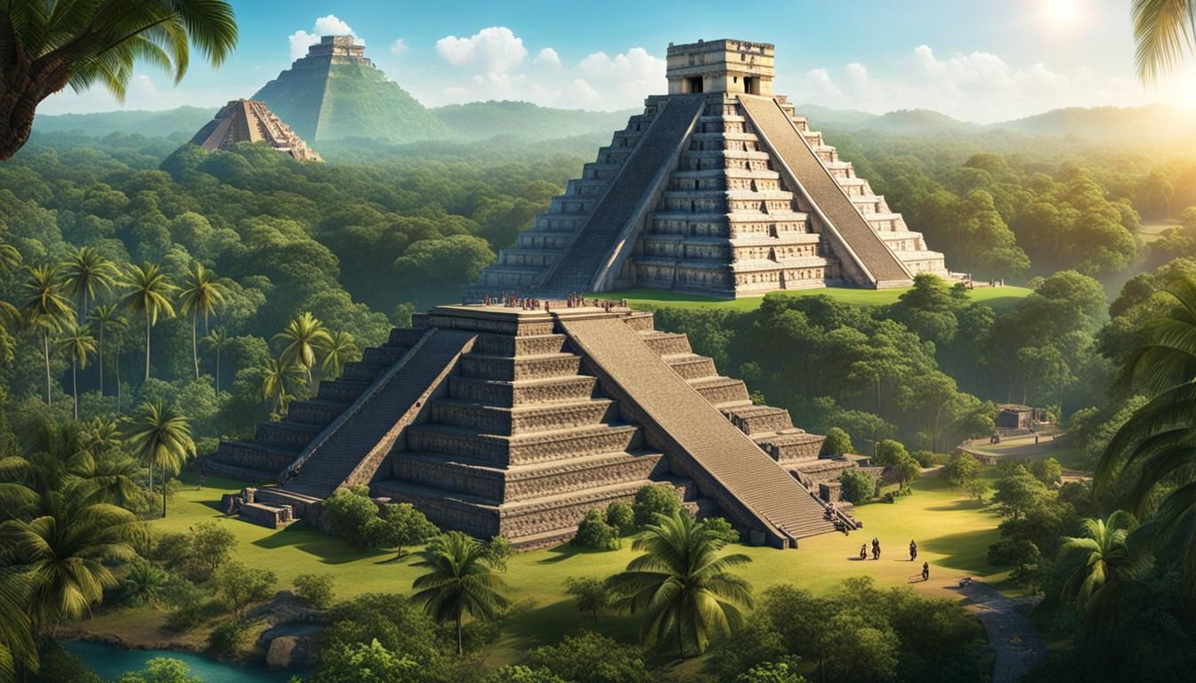 Hyperrealistic Mayan Pyramid Landscape in 8K