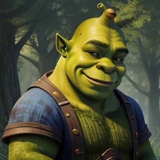 Shrek with an Absurdly Long Neck