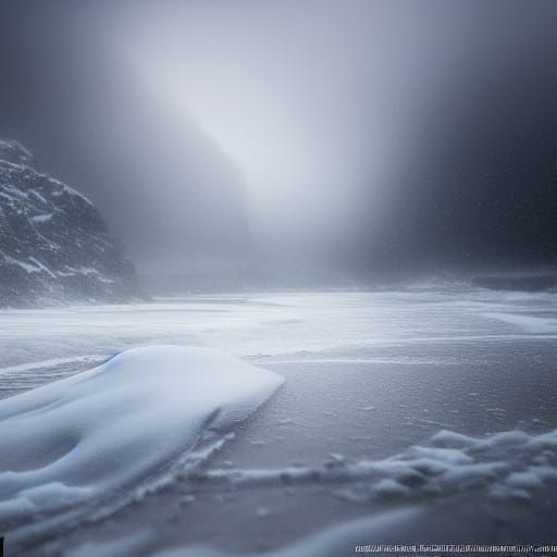 Snowy Beach Digital Matte Painting