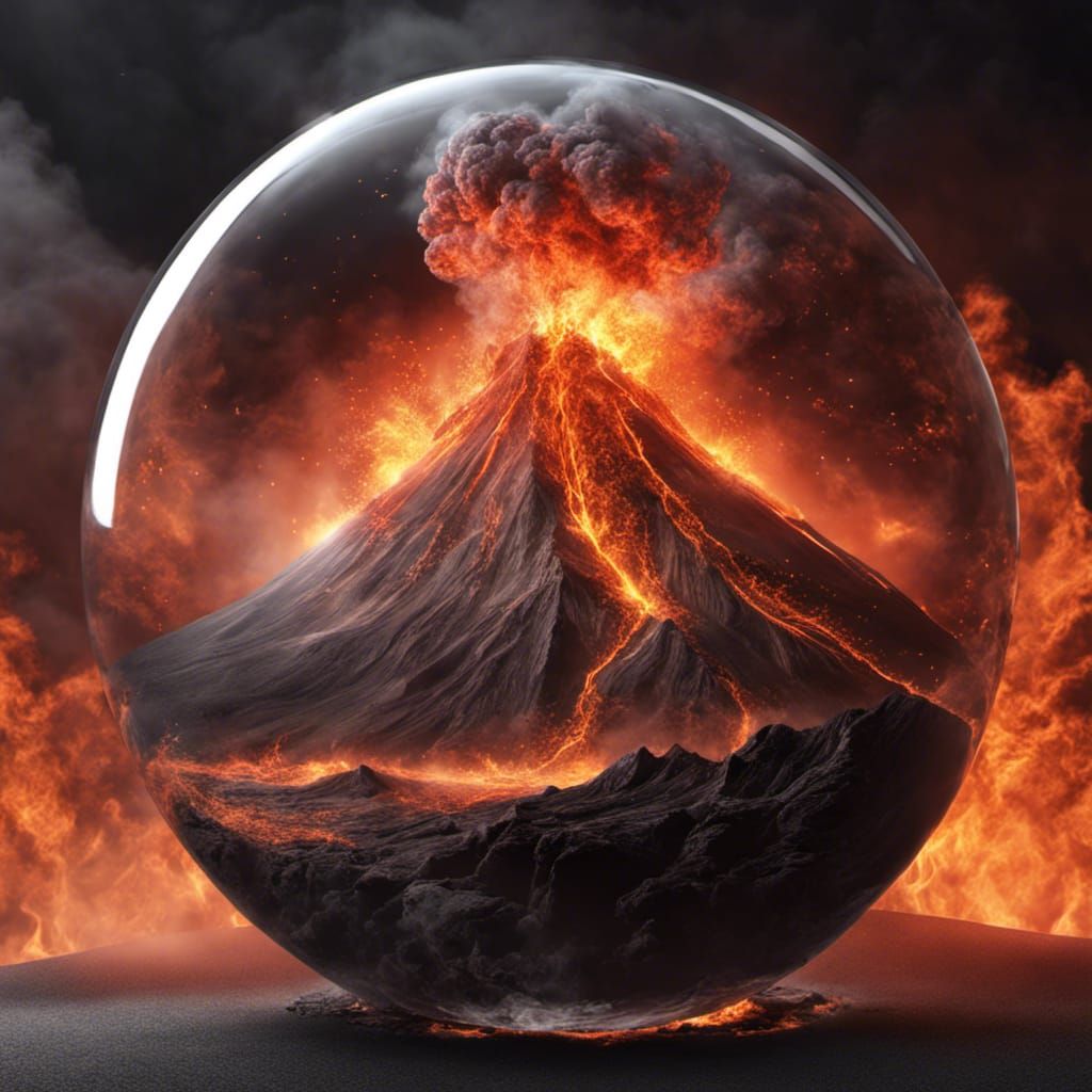 Erupting Volcano Inside Glass Sphere: CGI VFX