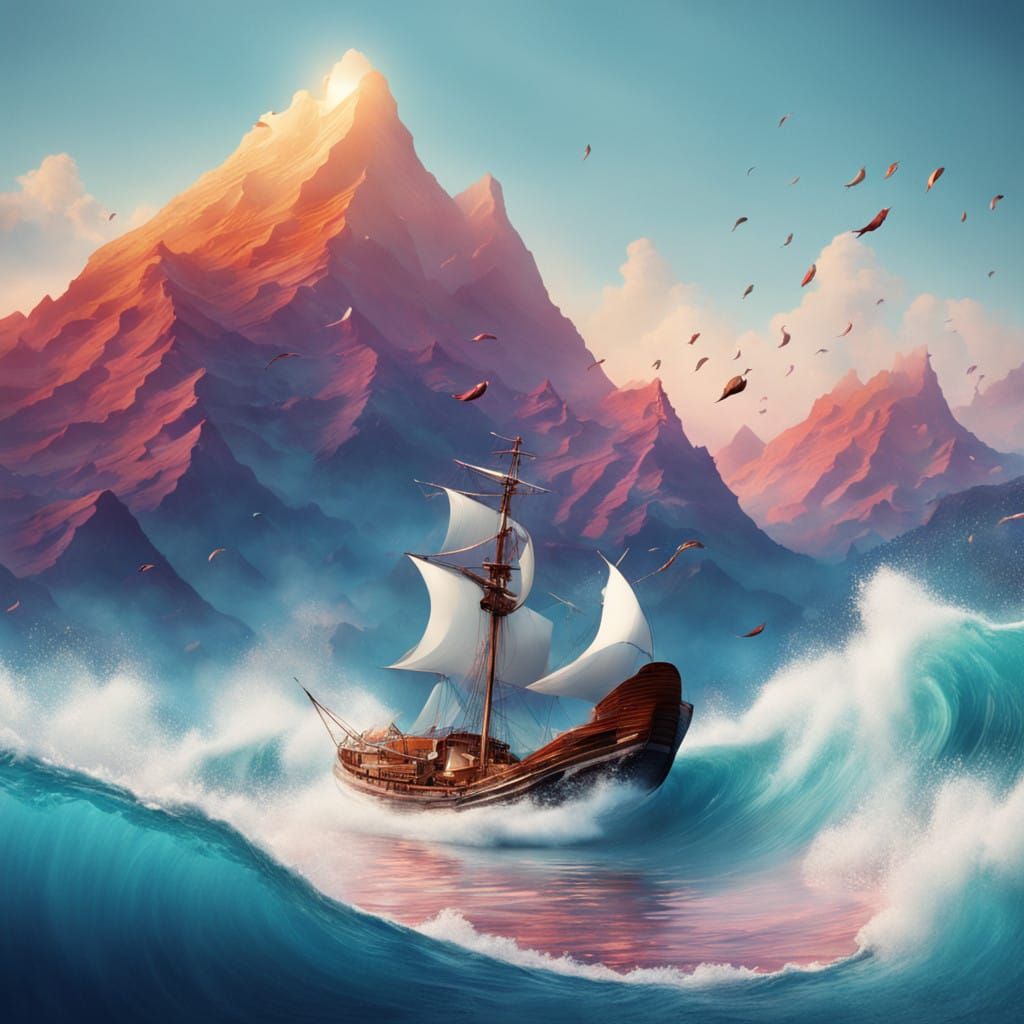 Surreal Oceanic Dreamscape with Harmonious Waves